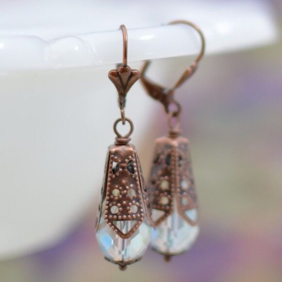Crystal Teardrop Earrings  - Picture 1 of 3